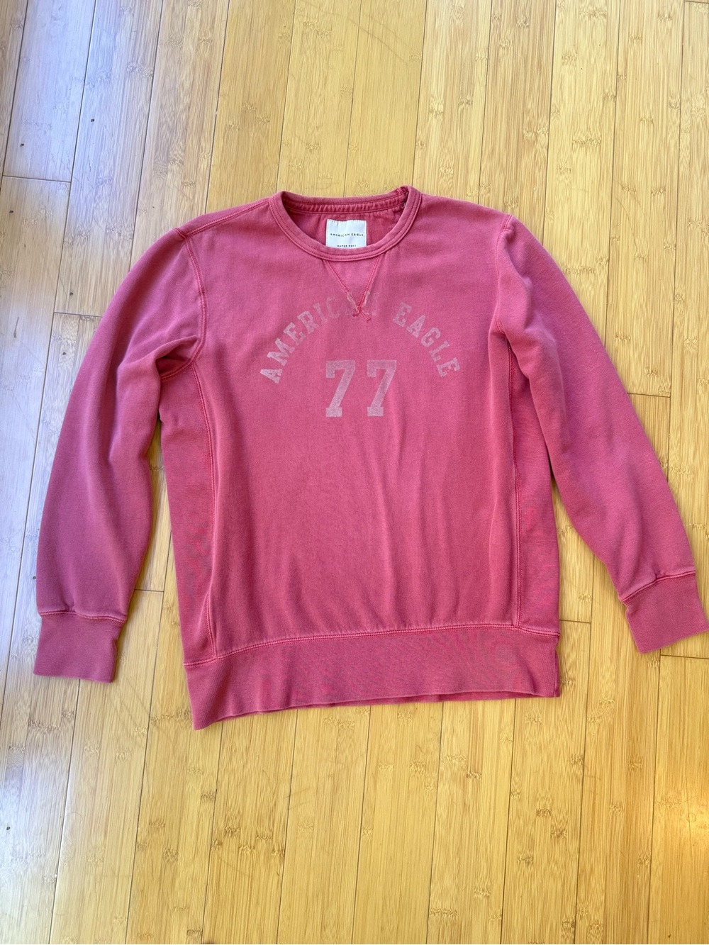 American Eagle Outfitters Men's Crewneck Sweatshirt - Red, Super Soft, Medium